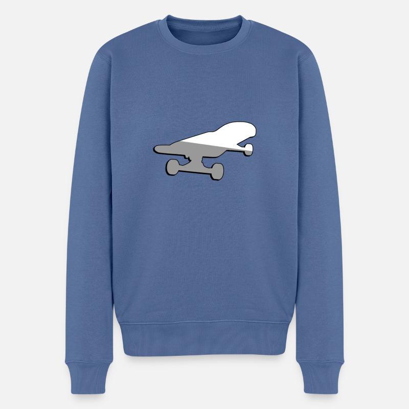 Skateboard - Illustration - Männer Premium Bio Pullover - Taubenblau