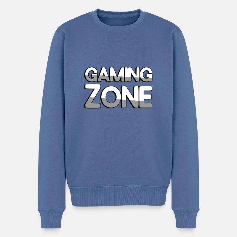 ZONE DE JEU - Jeux - Pull Premium bio Homme - bleu pigeon