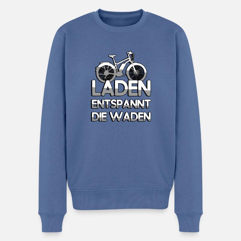LADEN ENTSPANNT DIE WADEN + E-Bike - E-Bike - Männer Premium Bio Pullover - Taubenblau