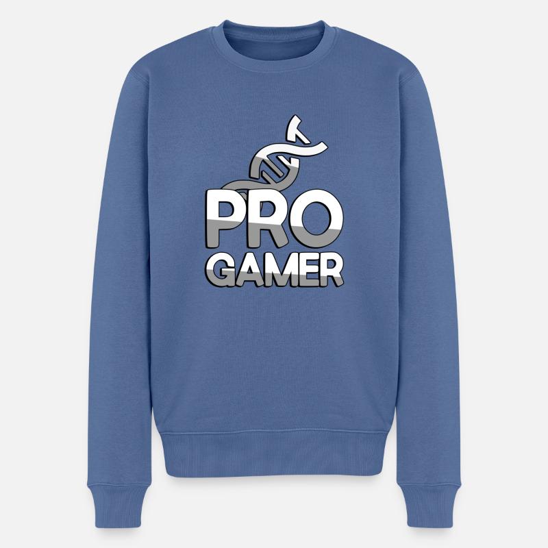 PRO GAMER + DNA - Gaming - Männer Premium Bio Pullover - Taubenblau