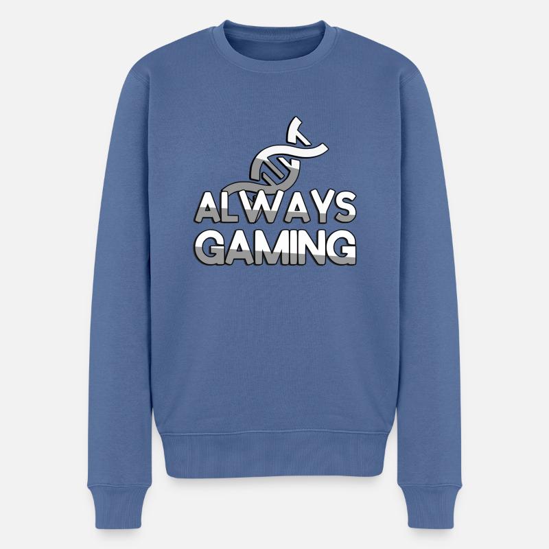 ALWAYS GAMING + ADN - Jeux - Pull Premium bio Homme - bleu pigeon