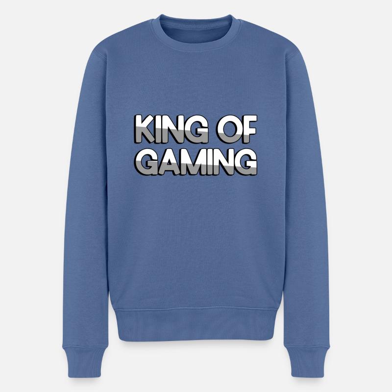 ROI DU JEU - Jeux - Pull Premium bio Homme - bleu pigeon