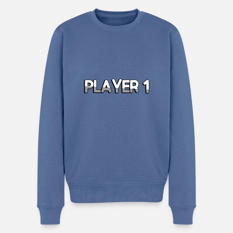 PLAYER 1 - Gaming - Männer Premium Bio Pullover - Taubenblau