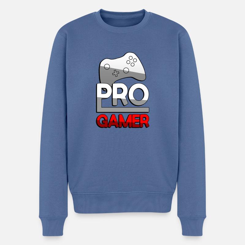 PRO GAMER (Rot) + Controller - Gaming - Männer Premium Bio Pullover - Taubenblau