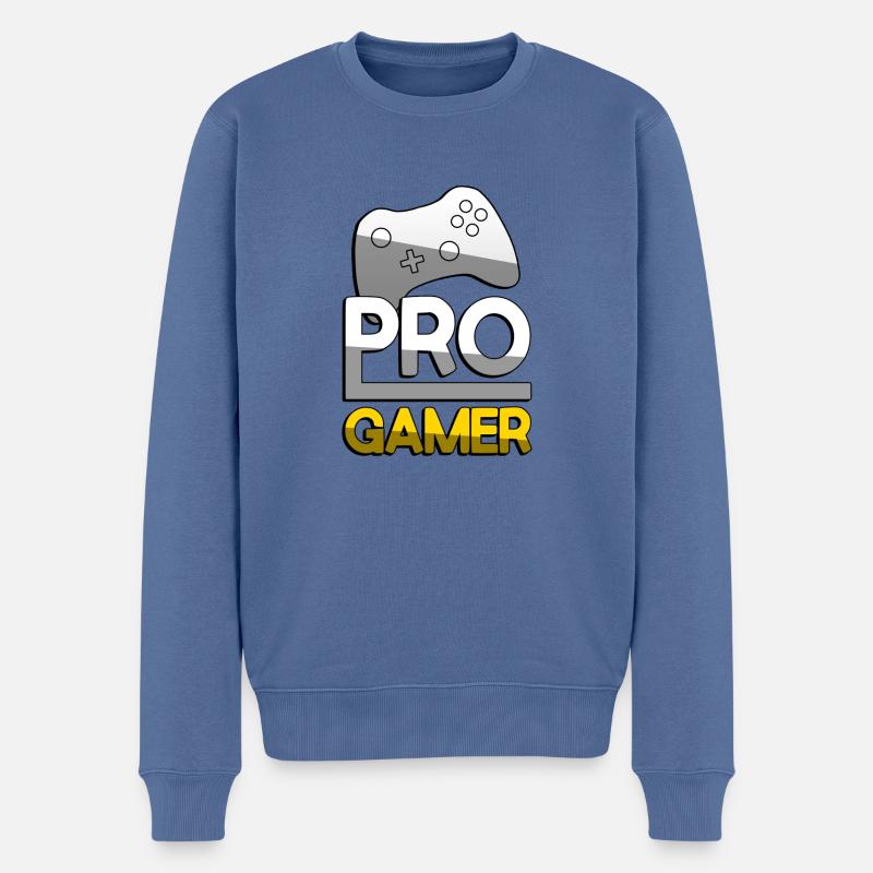 PRO GAMER (Gelb) + Controller - Gaming - Männer Premium Bio Pullover - Taubenblau