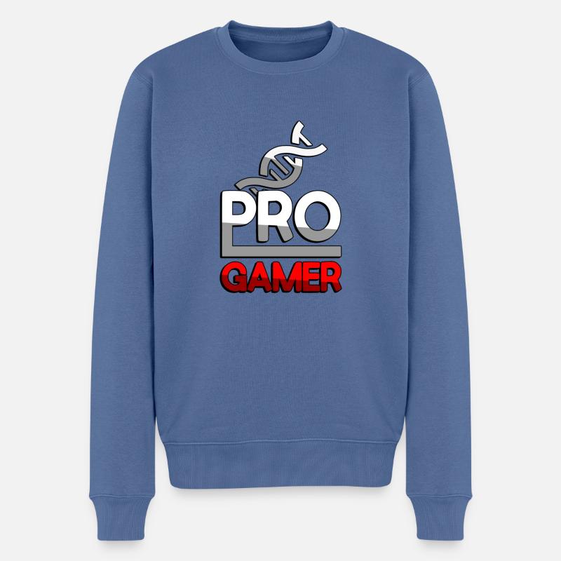 PRO GAMER (Rot) + DNA - Gaming - Männer Premium Bio Pullover - Taubenblau