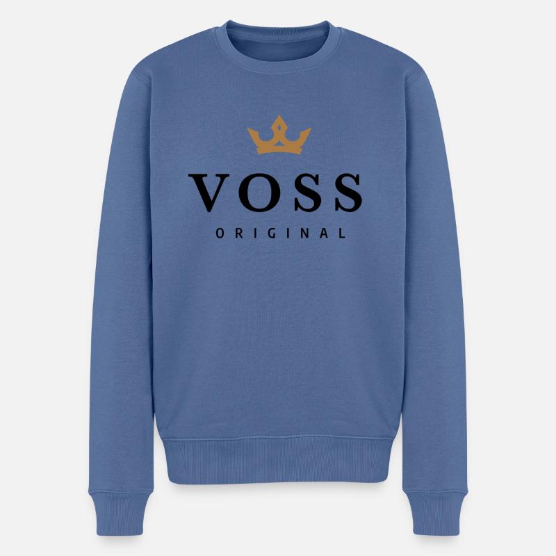 Voss - Männer Premium Bio Pullover - Taubenblau