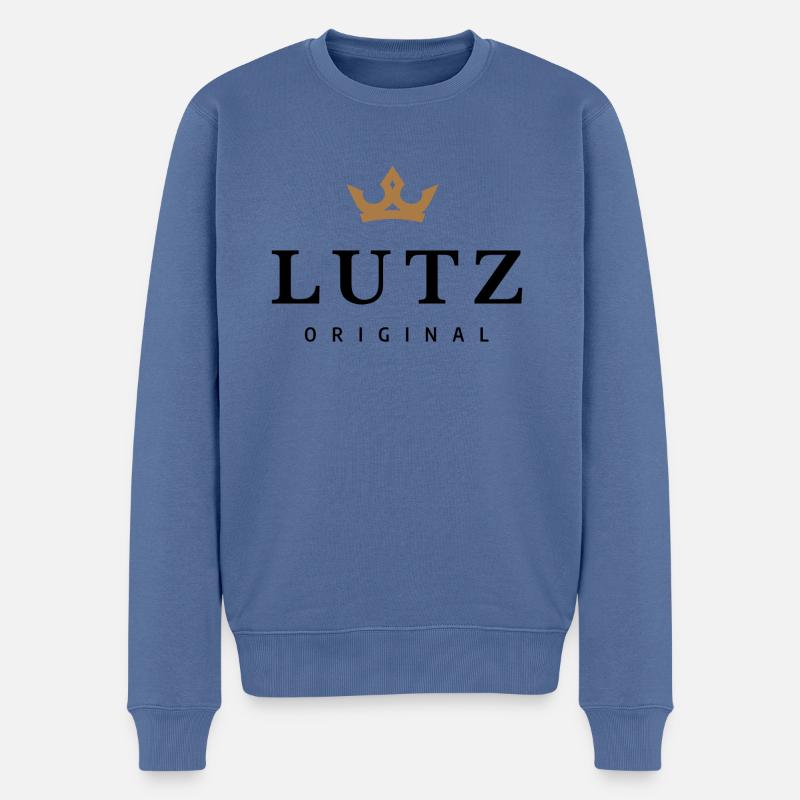 Lutz - Männer Premium Bio Pullover - Taubenblau