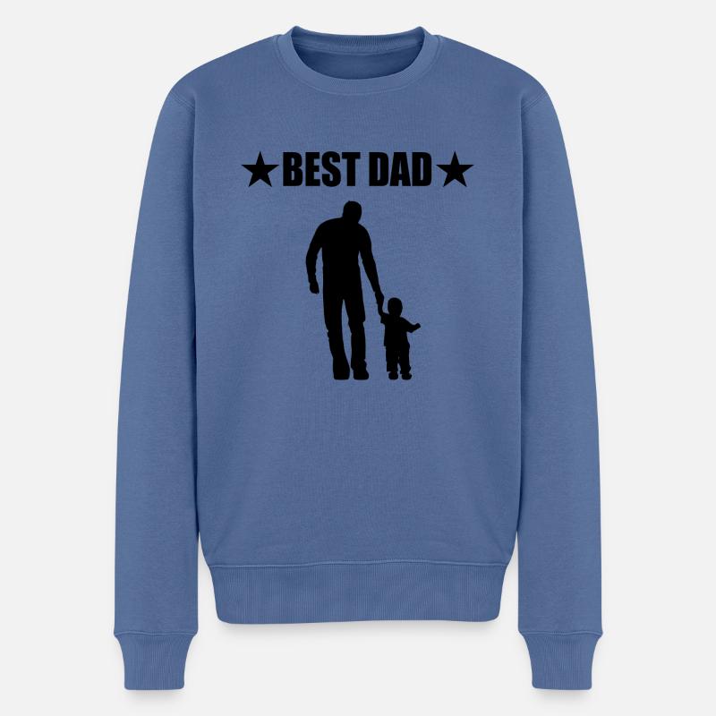Papa - Männer Premium Bio Pullover - Taubenblau