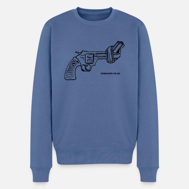 NON-VIOLENCE (black) - Männer Premium Bio Pullover - Taubenblau