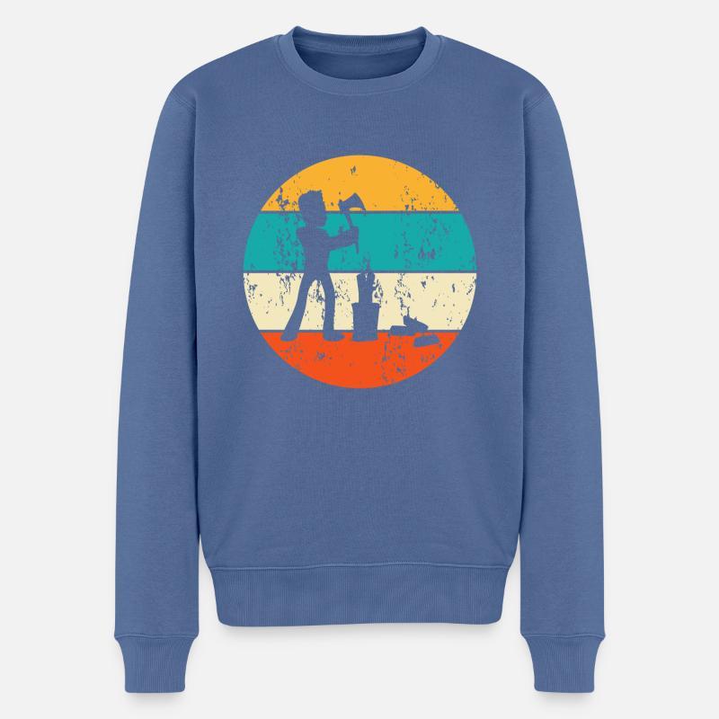 Holzfäller Baumfäller Waldarbeiter - Männer Premium Bio Pullover - Taubenblau