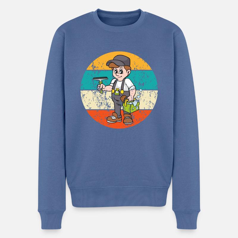 Fensterputzer Fensterreinigung Fenster Putzen - Männer Premium Bio Pullover - Taubenblau