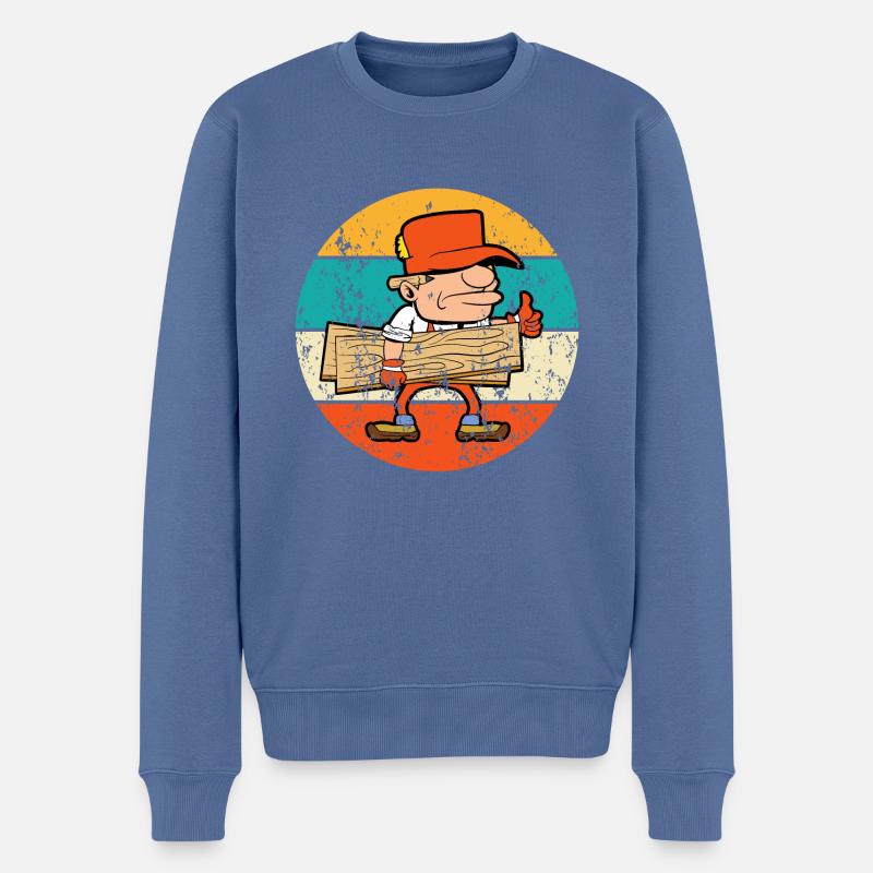 Tischler Schreiner Zimmermann Handwerker - Männer Premium Bio Pullover - Taubenblau