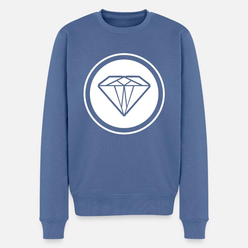 Symbole de diamant - Pull Premium bio Homme - bleu pigeon
