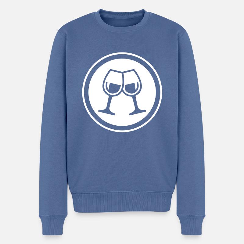 Wein Gläser - Männer Premium Bio Pullover - Taubenblau