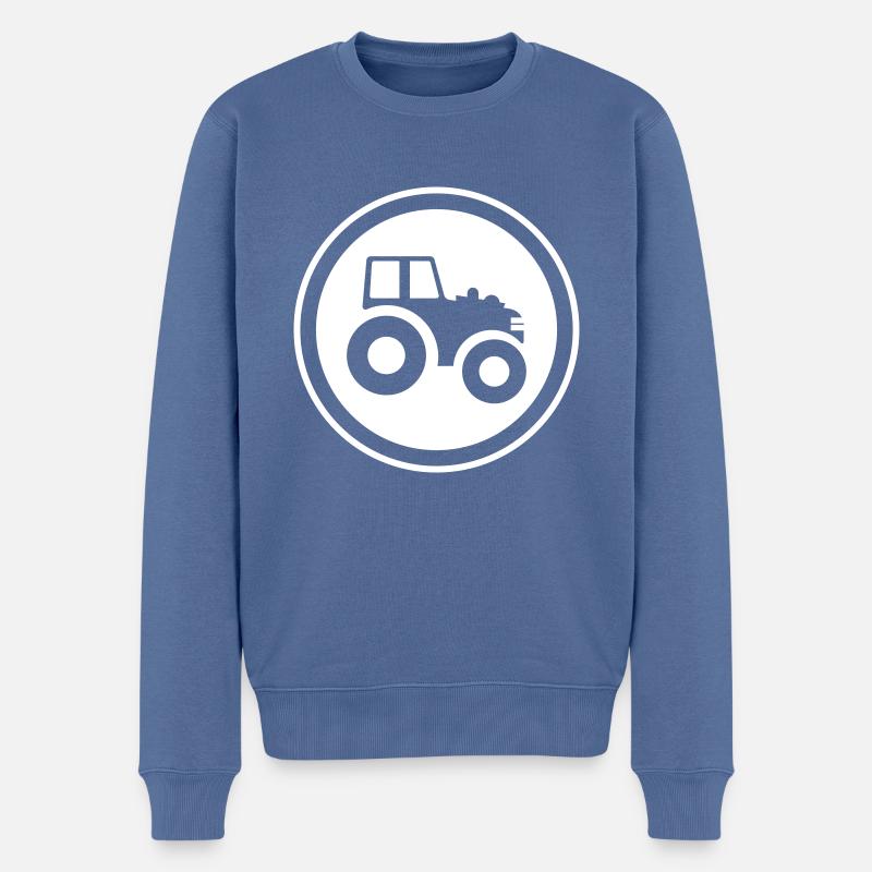 Traktor Symbol - Männer Premium Bio Pullover - Taubenblau