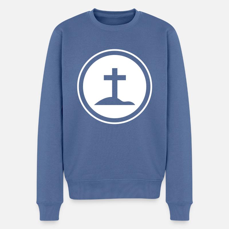 Croiser Jésus - Pull Premium bio Homme - bleu pigeon