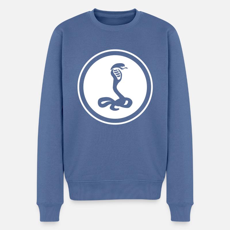 Cobra serpent - Pull Premium bio Homme - bleu pigeon