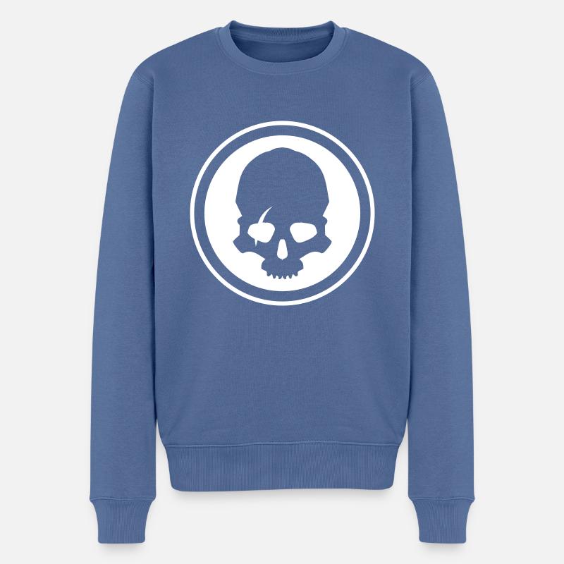 Squelette crânien - Pull Premium bio Homme - bleu pigeon