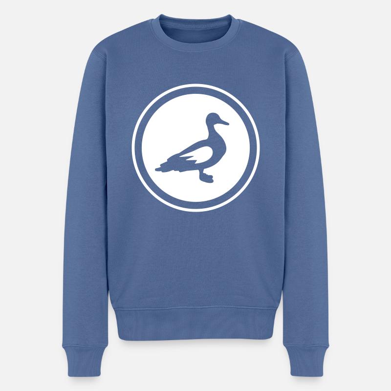 Ente Tier - Männer Premium Bio Pullover - Taubenblau