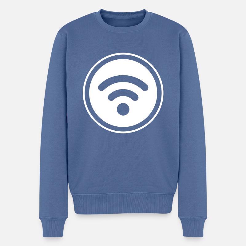 Wlan Internet - Männer Premium Bio Pullover - Taubenblau