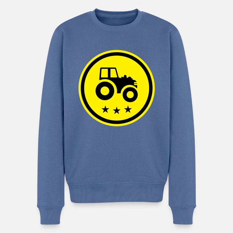 Traktor Symbol - Männer Premium Bio Pullover - Taubenblau
