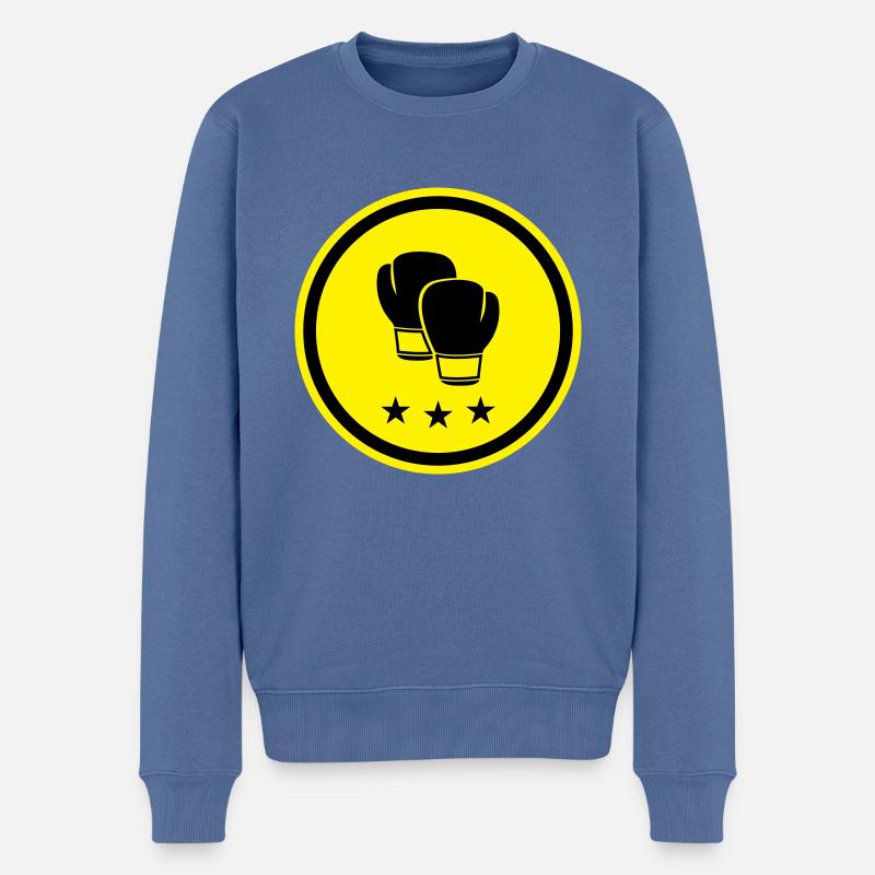 Boxhandschuhe - Männer Premium Bio Pullover - Taubenblau