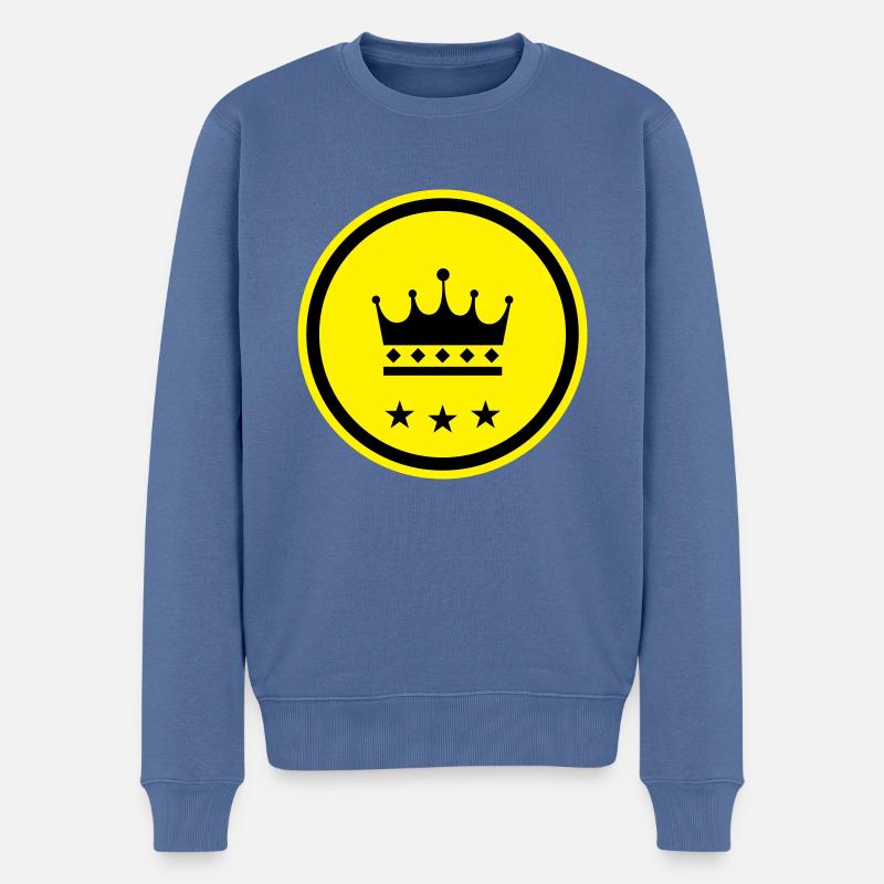 Symbole de la couronne - Pull Premium bio Homme - bleu pigeon