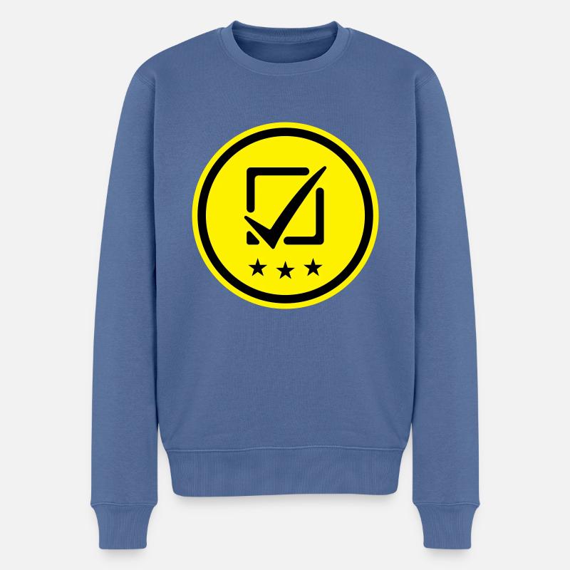 Häkchen Vote Ankreuzen - Männer Premium Bio Pullover - Taubenblau