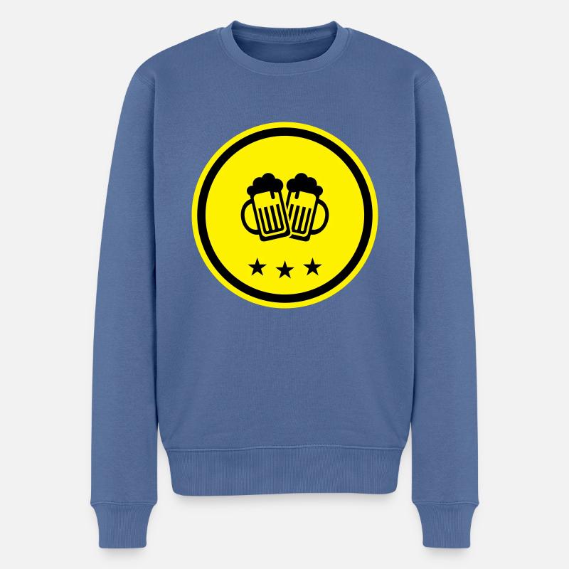 Verre à bière grillé - Pull Premium bio Homme - bleu pigeon