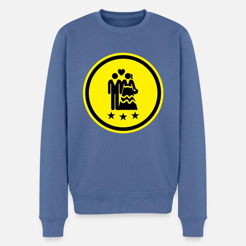 Paar Hochzeit Brautpaar - Männer Premium Bio Pullover - Taubenblau