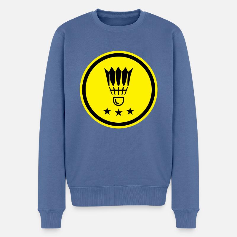 Badminton Symbol - Männer Premium Bio Pullover - Taubenblau