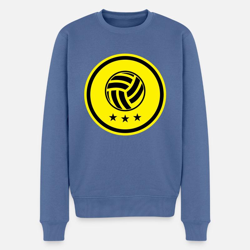Volleyball Symbol - Männer Premium Bio Pullover - Taubenblau