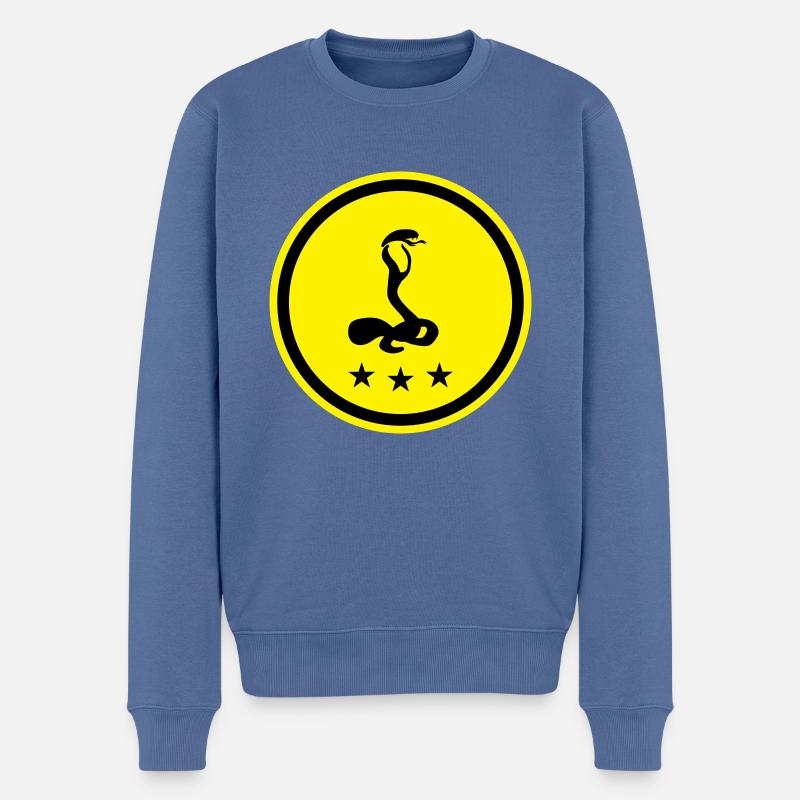 Schlange Kobra - Männer Premium Bio Pullover - Taubenblau