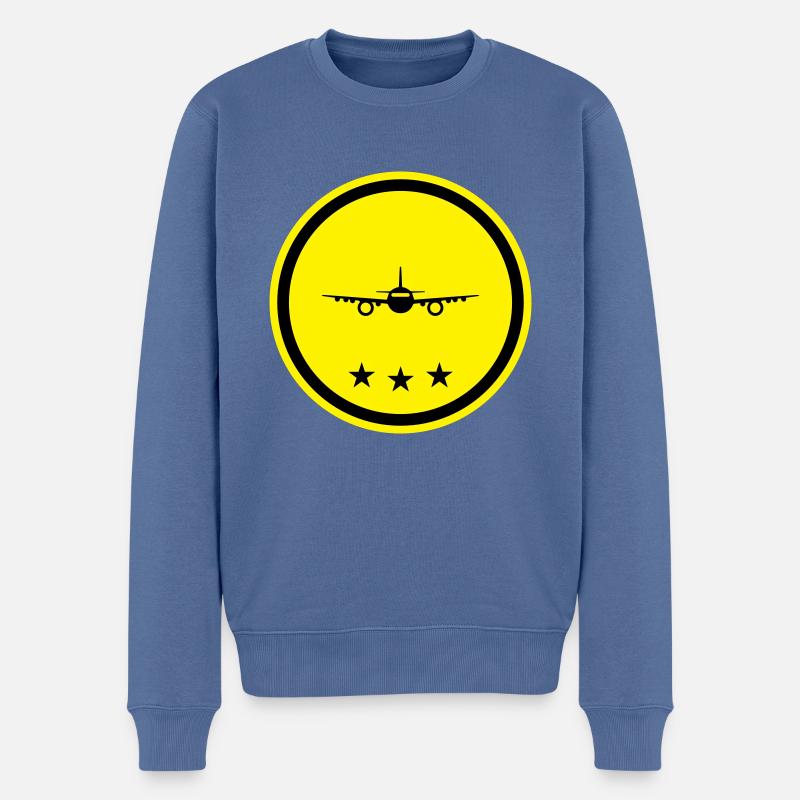 Symbole de l’avion - Pull Premium bio Homme - bleu pigeon