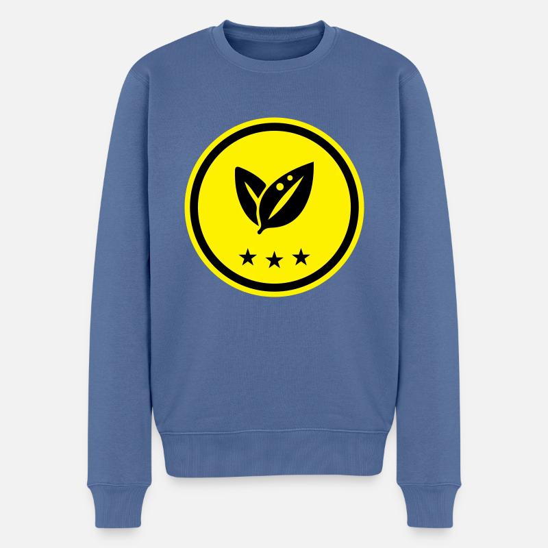 Blatt Ökologie - Männer Premium Bio Pullover - Taubenblau