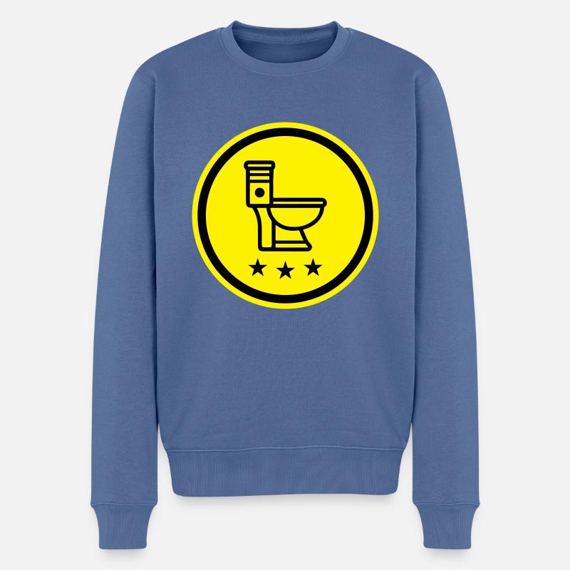 Wc Toilette - Männer Premium Bio Pullover - Taubenblau