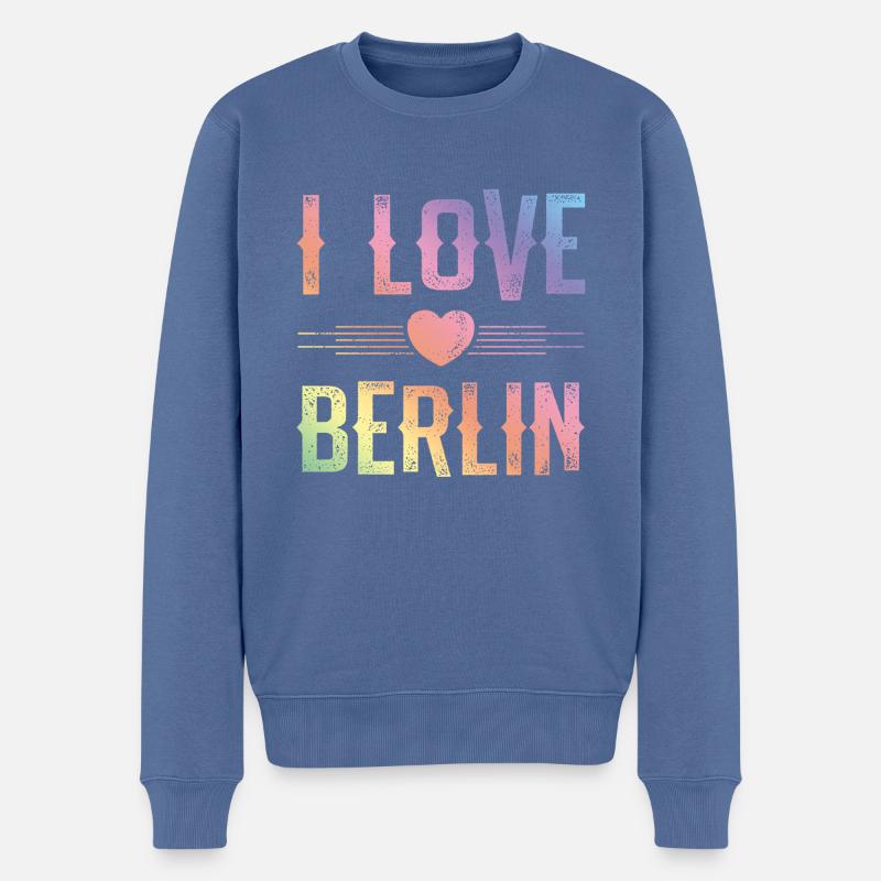 J’adore Berlin - Pull Premium bio Homme - bleu pigeon