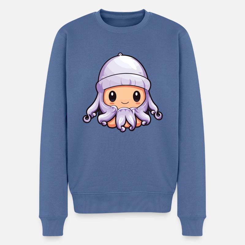 Octopus Winter Octopus Comic - Men's Premium Organic Jumper - stone blue