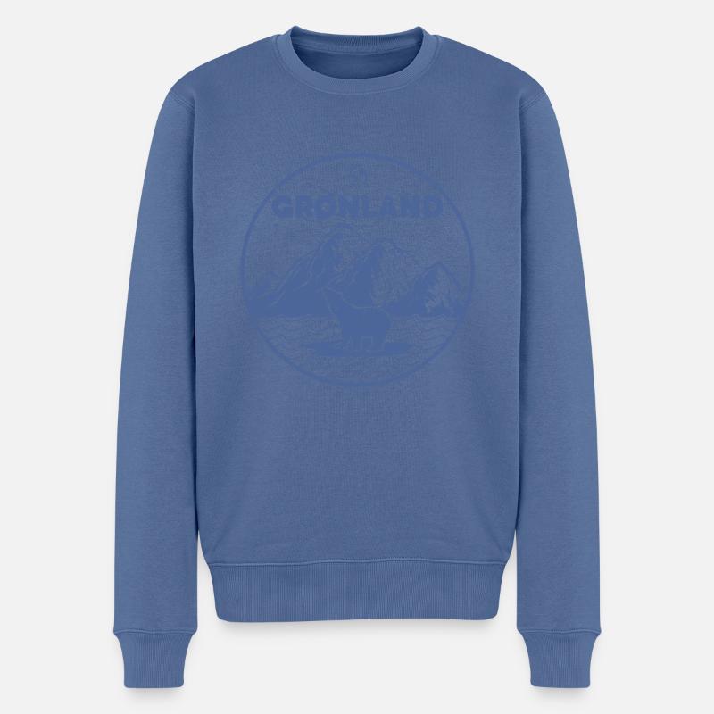 Grönländische Kunst Grönland Dänemark - Männer Premium Bio Pullover - Taubenblau