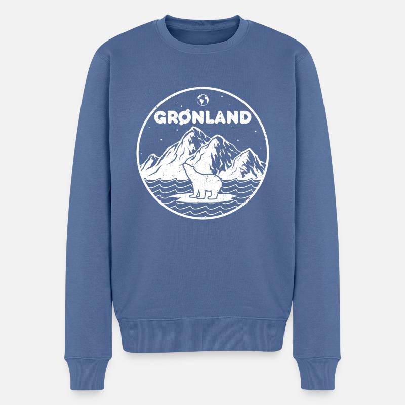 Grönländische Kunst Grönland Dänemark - Männer Premium Bio Pullover - Taubenblau