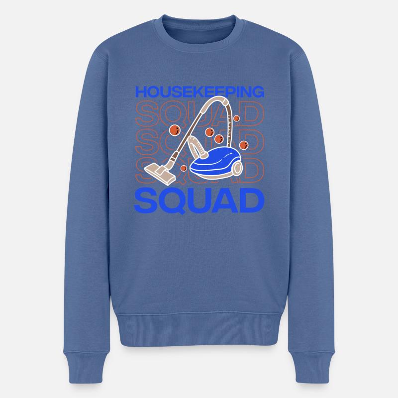 Nettoyage professionnel Housekeeping Squad - Pull Premium bio Homme - bleu pigeon