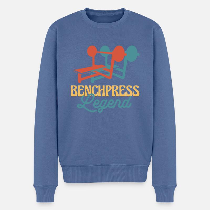 Benchpress Legend Powerlifter - Männer Premium Bio Pullover - Taubenblau
