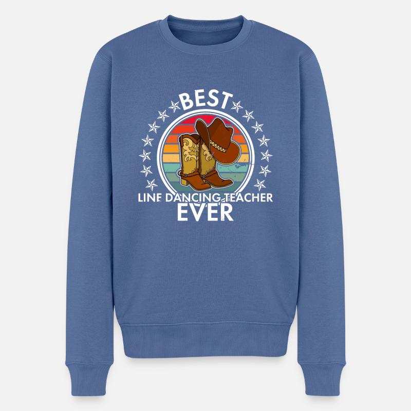 Western Linedance Stiefel Spruch Country - Männer Premium Bio Pullover - Taubenblau