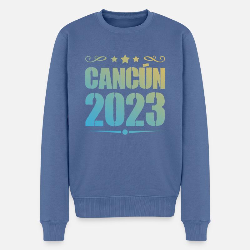 Cancun 2023 - Männer Premium Bio Pullover - Taubenblau