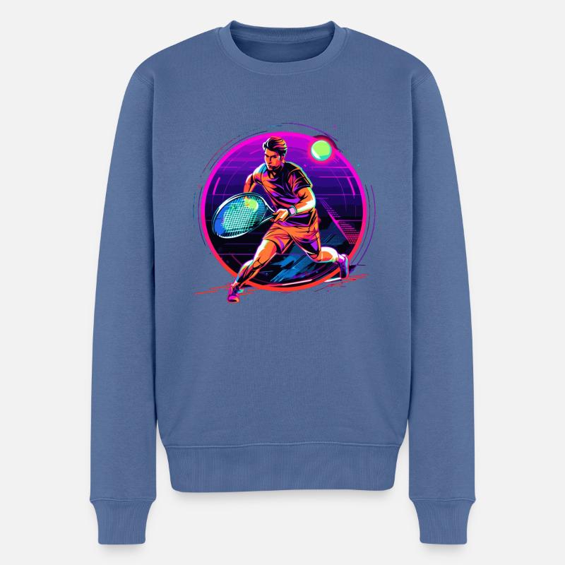 Tennis - Männer Premium Bio Pullover - Taubenblau