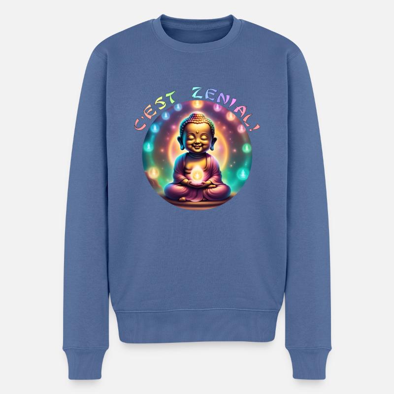 Es ist zenial - Männer Premium Bio Pullover - Taubenblau
