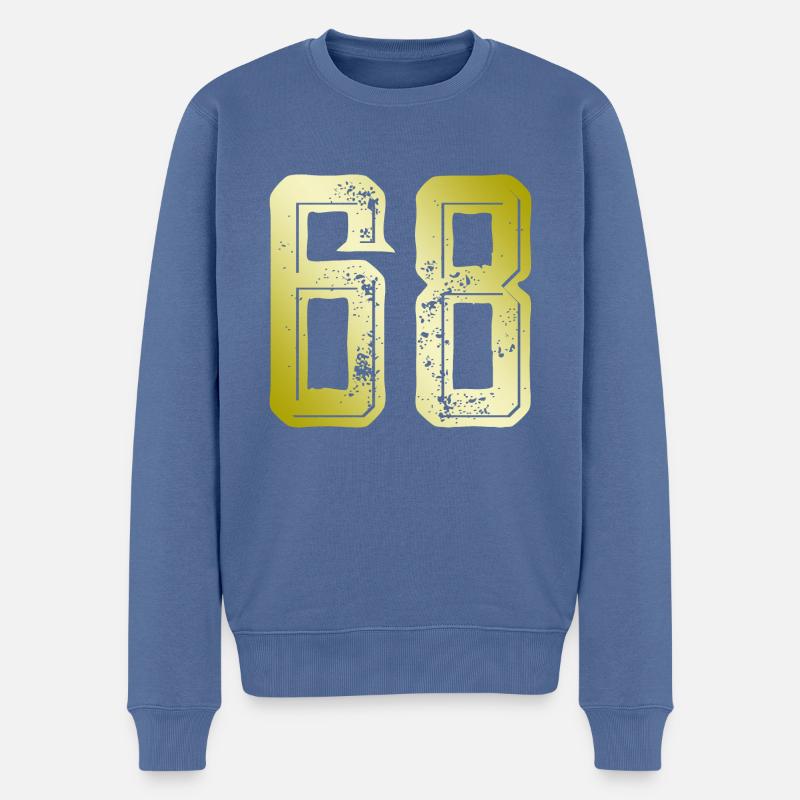 Symbole numérique 68 - Pull Premium bio Homme - bleu pigeon