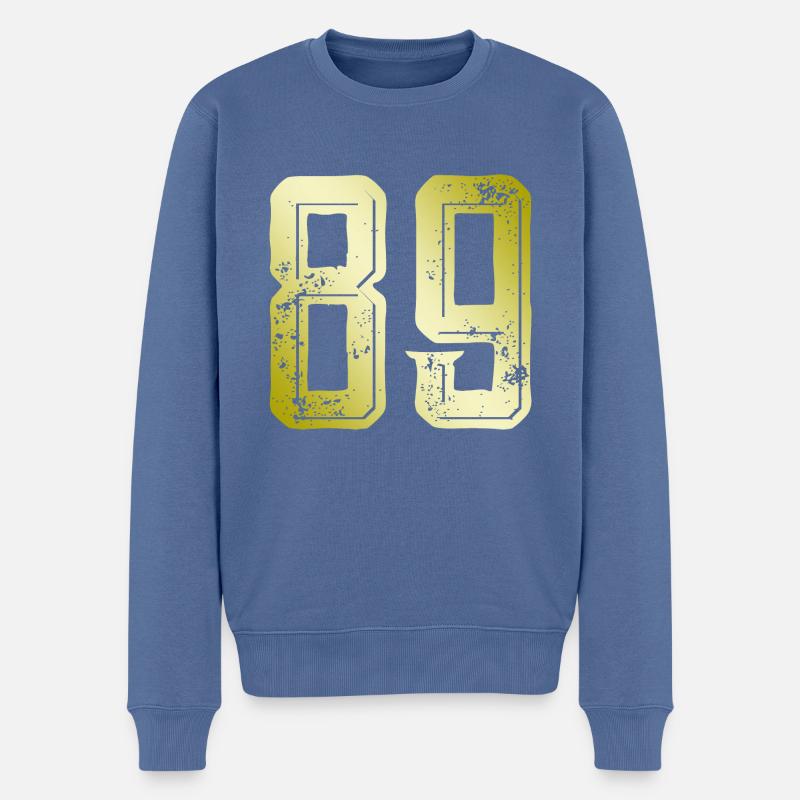 89 Zahl Symbol - Männer Premium Bio Pullover - Taubenblau