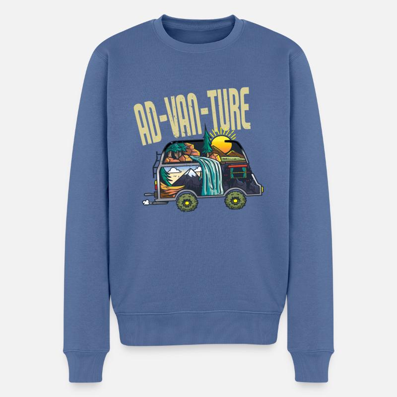 Ad-Van-Ture Camper - Pull Premium bio Homme - bleu pigeon